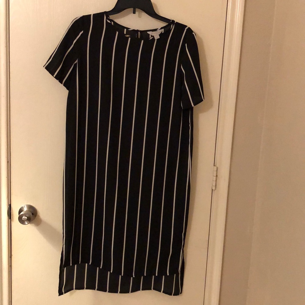 Beautiful black dress with stripes